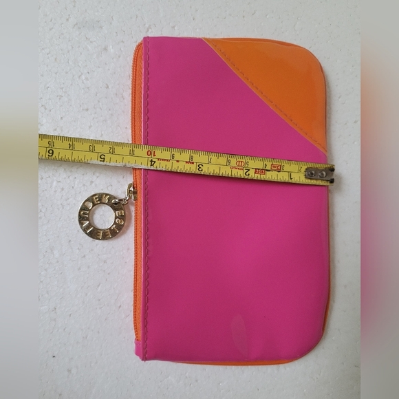Estee Lauder Pink and Orange Cosmetic Bag with Glossy Finish - Picture 3 of 4